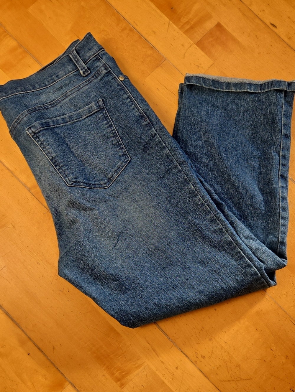 Gloria Vanderbilt Medium Blue Straight-Leg Jeans 14P